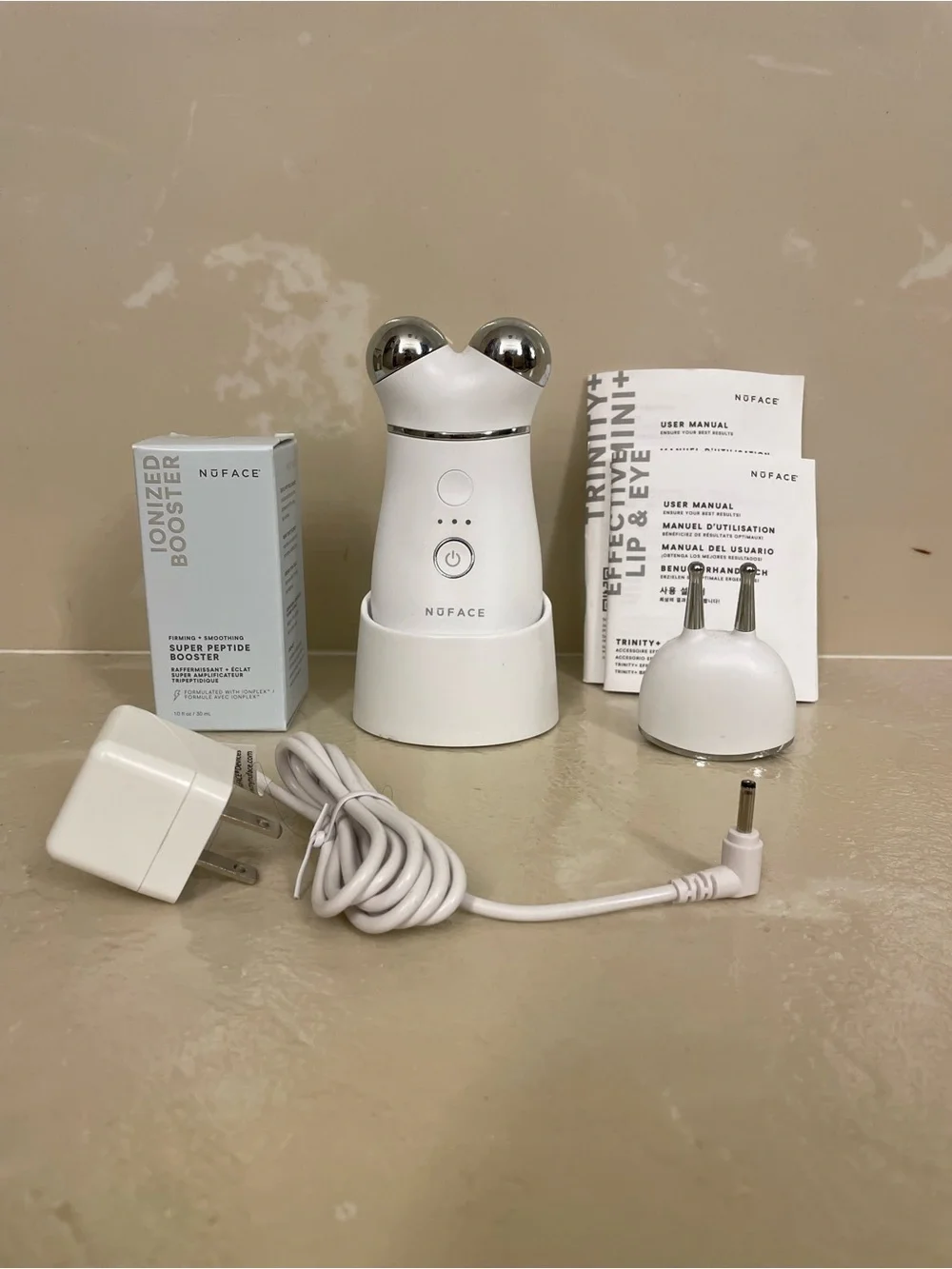 NuFACE Trinity + with Lip & Eye Attachment and Super Peptide Booster